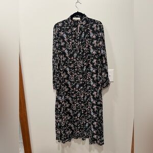Molly Green Black Floral Button-Front Women’s Dress